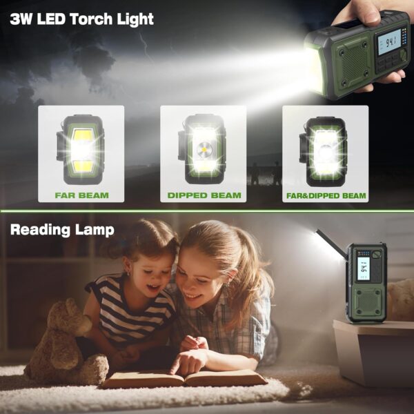 71n9Z0C2djL._AC_SL1500_.jpg Crank Emergency Radio 5000mAh, Weather Radio, Solar Radios Battery Operated, NOAA/AM/FM Weather Alert Radios with Power Bank Phone Charger, SOS Alarm, Flashlight & Reading Lamp Indoor Outdoor