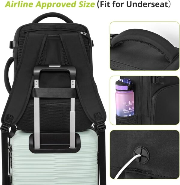 71nhNXbz0nL._AC_SL1500_.jpg Travel Backpack for Women Men,Travel Laptop Backpack w/USB Charging Port, Waterproof Travel Backpack Carry On Flight Approved,Weekender Business Hiking Bag,Laptop Backpack 15.6 inch