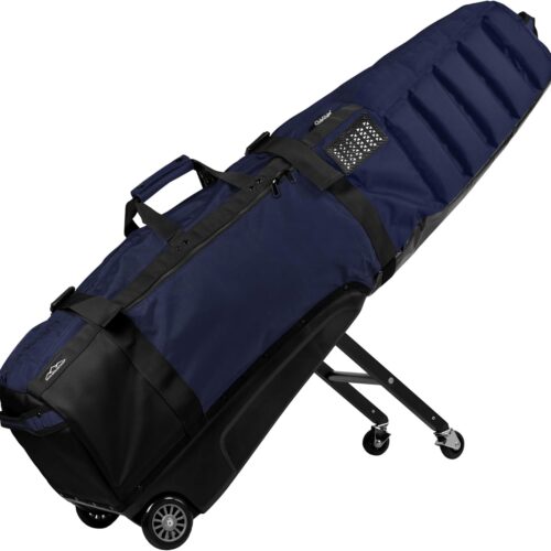 Sun Mountain ClubGlider Meridian – Prestigious Golf Bag with Wheels for Ultimate Convenience – Heavy Duty Golf Travel Bag with Dense Foam Padding for Protection and Spacious Storage – Navy Black