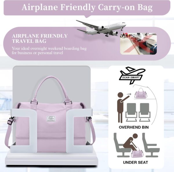 71pEJGPo0jL._AC_SL1500_.jpg Weekender Bags for Women,Personal Item Travel Bag with Shoes Compartment,Overnight Travel Duffel Bag with Toiletry Bag