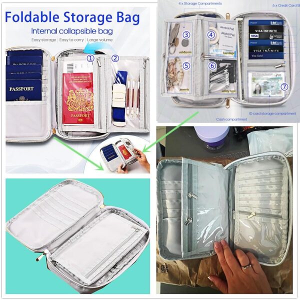 71pO5yh2vdL._AC_SL1002_.jpg Multifunctional, Practical, RFID Family Passport holder, Travel wallet (green), Travel document manager, Passport Bag, Three-layer Design, Multiple Pockets,Big Storage