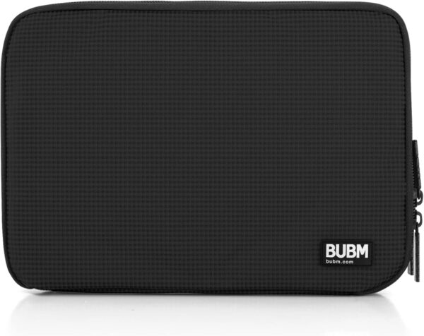 71pQ7Jj4mhL._AC_SL1500_.jpg BUBM Double Layer Electronic Accessories Organizer, Travel Gadget Bag for Cables, USB Flash Drive, Plug and More, Perfect Size Fits for iPad Mini (Medium, Black)