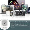 Mapambo Upgraded 220V to 110V Voltage Converter US to Europe Converter for European Travel Plug Adapter with 2 USB Port 2 USB C International Power Adapter for US to France Germany (Grey)