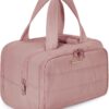 71qHvfrZmL._AC_SL1500_.jpg BAGSMART Travel Toiletry Bag, Lightweight Large Wide-open Travel Bag for Women, Puffy Cosmetic Makeup Bag Organizer with Handle for Accessories,Essentials, Toiletries, Dark Pink