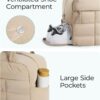 BAGSMART Puffer Travel Duffel Bag, Small Gym Bag for Women, Water-resistant Weekender with Shoe Compartment, Camel