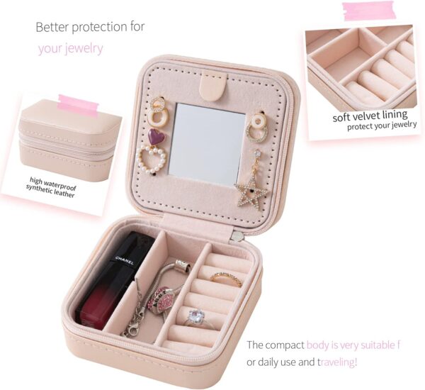71qPbiyZ4ES._AC_SL1500_.jpg KElofoN Travel Jewelry Case and Organizer with Mirror - Gift for Women and Girls
