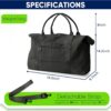 71qstzBwwKL._AC_SL1500_.jpg Travel Duffle Bag, Weekender Travel Bag Men Small Gym Bag for Women, Hospital Bag for Labor and Delivery, Overnight Bag Luggage Bag with Trolley Sleeve, Airplane Travel Essentials for Flying(Black)