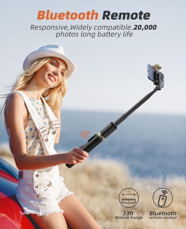 62" Phone Tripod & Selfie Stick, Tripod for iPhone with Remote, All-in-1 Cell Phone Stand, Portable, Lightweight Extendable for Selfies Video Recording Vlog, Compatible with iPhone Android
