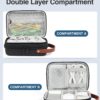 Luxtude Electronic Organizer Travel Case, Double Layer Tech Organizer Travel Case, Hard Charger Organizer, Travel Cable Organizer, Tech Bag, Travel Essentials for Charger/Mouse/Cash/Card, Tech Gifts