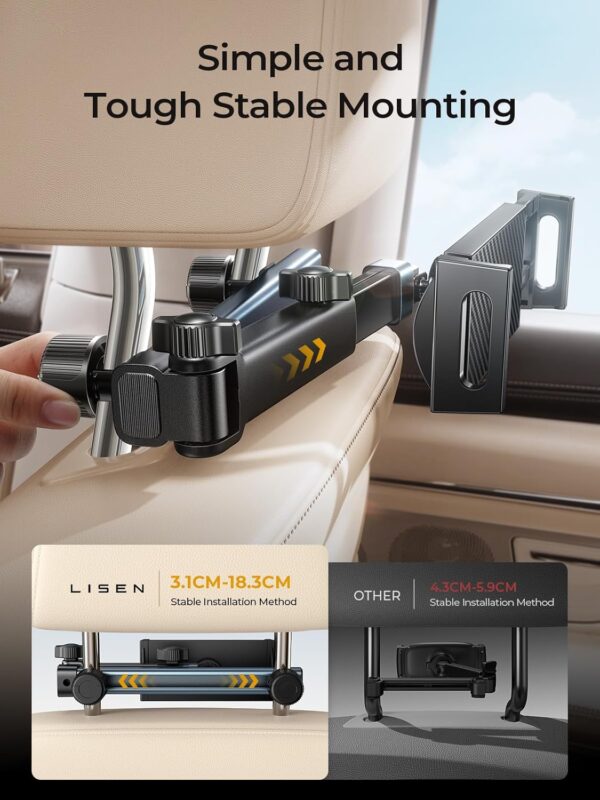 71s6auwSoiL._AC_SL1500_.jpg LISEN 3 in 1 for iPad Holder for Car Accessories for Women Interior Road Trip Essentials Camping Tablet Holder Backseat Car Organizer Car TV for Backseat Headrest iPad Car Mount Kids Fire Tablet