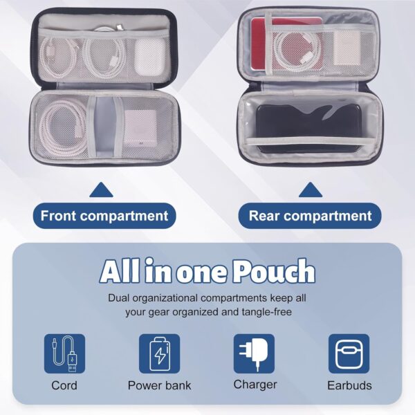 Electronic Organizer, Travel Cable Organizer Case - Compact Pouch for Cords and Accessories Storage - Ideal for Electronics, Travel, and Daily Use