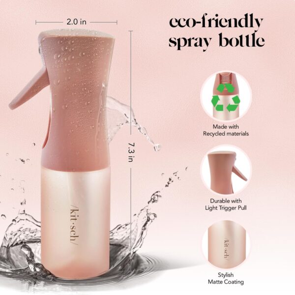 71tQCAPWGtL._AC_SL1280_.jpg Kitsch Spray Bottle for Hair - Continuous Water Mister with Ultra Fine Mist for Hairstyling, Barbers, Salons, Cleaning, Plants, Versatile Spray Bottles - Made from Recycled Plastic - Terracotta, 5 oz