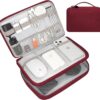 71tYZ3e3l3L._AC_SL1500_.jpg FYY Electronic Organizer, Travel Cable Organizer Bag Pouch Electronic Accessories Carry Case Portable Waterproof Double Layers All-in-One Storage Bag for Cable, Cord, Charger, Phone, Hard Drive Red