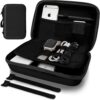 71tZIT7aGwL._AC_SL1500_.jpg Hard Travel Electronic Organizer Case for Power Bank Chargers Cables USB Flash Drive SD Card Electronics & Backpack Organizer Travel Case Small Portable Accessories Bag, Black