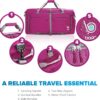 71thhvM9cL._AC_SL1440_.jpg Bago Foldable Duffel Bags for Traveling Women & Men - 60L Medium Packable Duffle Bag for Travel with Shoe Compartment - Water Repellant, Heavy Duty, Lightweight Folding & Collapsible (Pink)