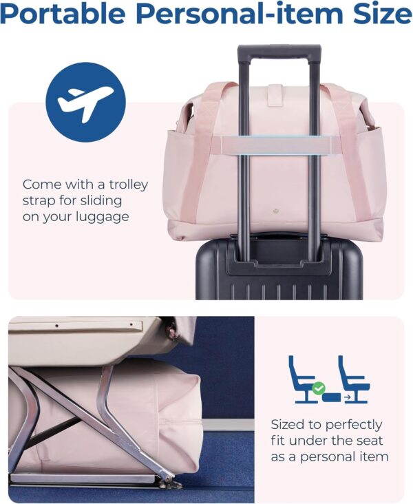 BAGSMART For Spirit Airlines Personal Item Bag, 23L Foldable Weekender Bags for Women Gym Tote Overnight Bag for Travel