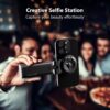 MiiKARE Airplane Travel Essentials Magnetic Phone Holder, Universal Handsfree Phone Mount for Flying with 360 Degree Rotation, Travel Must Haves Phone Stand for Desk, Tray Table, Black