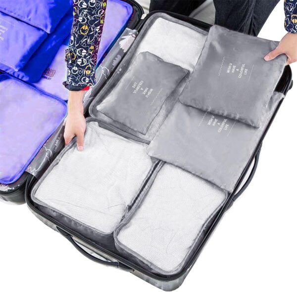 71u8YgVv0aL._AC_SL1500_.jpg Travel Packing Cubes 6 Set, Lightweight Luggage Organizers, Essential Accessories for Clothes Shoes Electronics Cosmetics Toiletries(Grey)