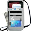 RFID Blocking Travel Neck Wallet Pouch and Passport Holder, Travel Neck Pouch Passport Holder for Women & Men - Gray