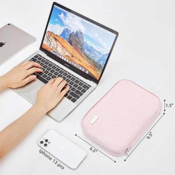 71uLZXM-qNL._AC_SL1500_.jpg NISHEL Travel Cord Organizer Case, Tech Electronic Bag, Essentials for Charger, Cable, Phone, Hard Drive, USB, SD Card, Pink