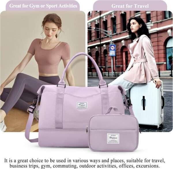 71uWYFeV9hL._AC_SL1500_.jpg Weekender Bags for Women,Personal Item Travel Bag with Shoes Compartment,Overnight Travel Duffel Bag with Toiletry Bag