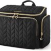 BAGSMART Travel Toiletry Bag, Large Wide-open Travel Bag for Toiletries, Makeup Cosmetic Travel Bag with Handle-Black