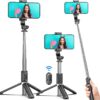 71utbZvv4OL._AC_SL1500_.jpg Selfie Stick Tripod, All in One Extendable & Portable iPhone Tripod Selfie Stick with Wireless Remote Compatible with iPhone 16 15 14 13 12 11 pro Xs Max 8 7, Galaxy Note10/S20/S10/OnePlus 9/9 PRO etc