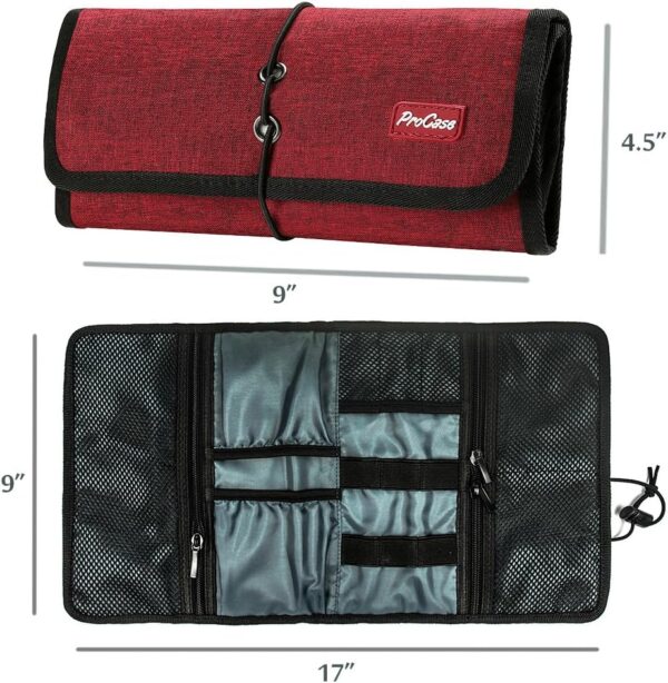 71uzD5li6vL._AC_SL1000_.jpg ProCase Electronic Organizer Cord Pouch, Travel Cable Charger Phone Accessories Bag Organizer Roll up Tech Carrying Case for USB Cables SD Memory Cards Earphone Flash Hard Drive