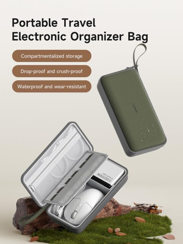 71vJvzTq7aL._AC_SL1500_.jpg Hagibis Electronics Organizer Travel Case Cable Organizer Bag Pouch Portable Waterproof Carry Case for Cable, Charger,Power Bank, SD Card, Mouse, USB Flash Disk (DPB03 Green)