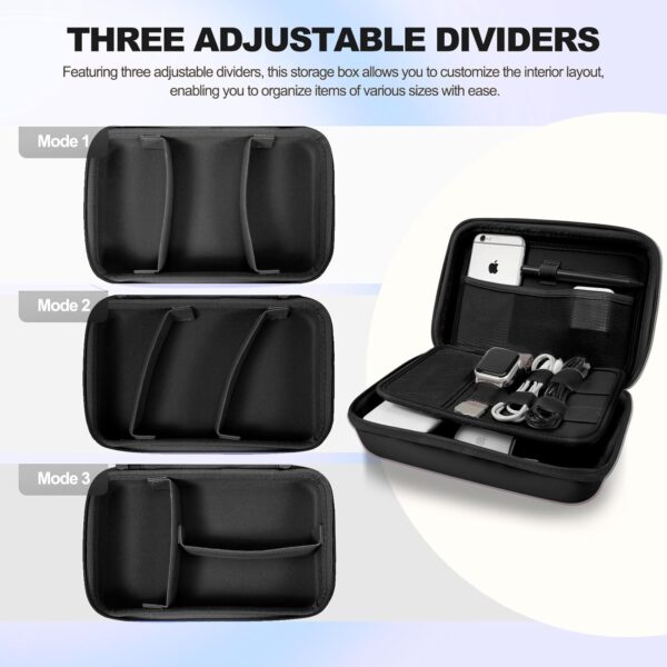 71vhlWUAPXL._AC_SL1500_.jpg Hard Travel Electronic Organizer Case for Power Bank Chargers Cables USB Flash Drive SD Card Electronics & Backpack Organizer Travel Case Small Portable Accessories Bag, Black