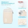 Electronics Travel Organizer,Portable Waterproof Electronic Travel Storage Bag for Small Charging Cord Storage,Charger,Small Electronics,SD Card etc,for Travel,Business -Beige