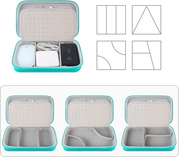 71vtMVOclhL._AC_SL1500_.jpg Hard Electronic Organizer Travel Case Electronics Accessories Cable Gadget Wire Storage Bag Double Layer Shockproof Box for Charger, Cord, Flash Drive, Apple Pencil, Power Bank, Turquoise