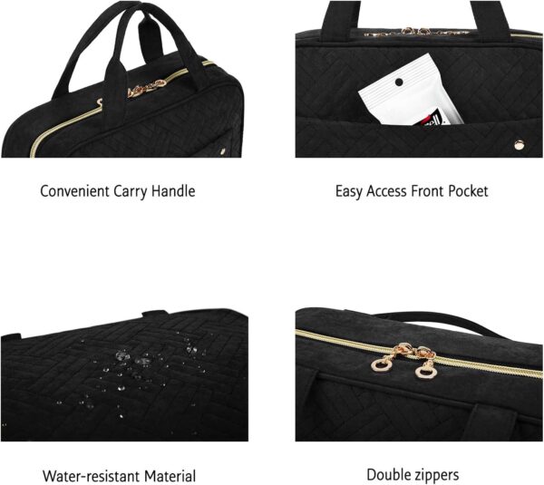 71wVT5x6oL._AC_SL1500_.jpg BAGSMART Toiletry Bag Travel Bag with Hanging Hook, Water-resistant Makeup Cosmetic Bag Travel Organizer for Accessories, Shampoo, Full-size Container, Toiletries (Black, Medium)