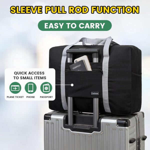 71wY7rt6CoL._AC_SL1500_.jpg Personal Item Bag for Airlines - Foldable Travel Bag 18x14x8 Small Duffle Bag for Spirit Frontier Weekender Overnight - Black
