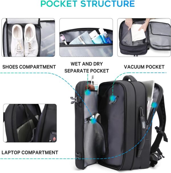 71whx1seydL._AC_SL1500_.jpg BANGE Airback Backpack with electronic scaleVacuum Compression Travel Backpack,Expandable Backpacks with Pump for Airplanes (With Air Pump)