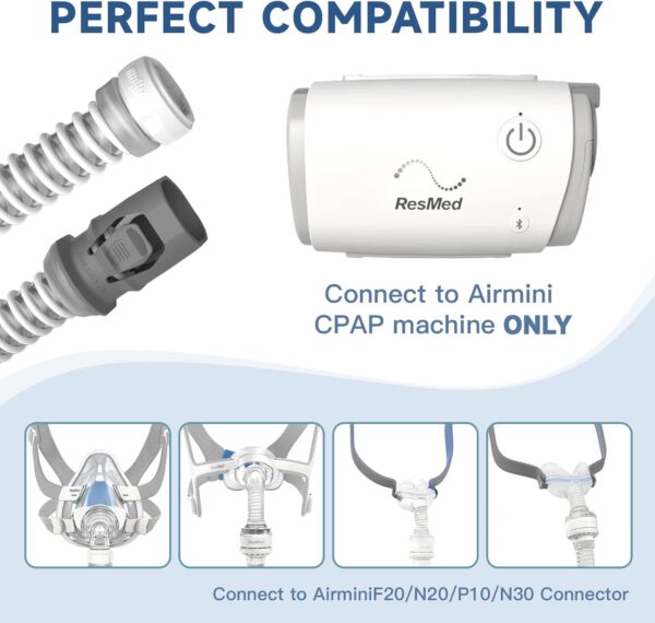 71woc0Fe2zL._AC_SL1500_.jpg Replacement CPAP Tubing for ResMed AirMini Tube & 10-Pack Airmini Supplies Filters Combo, as Flexible as OEM | Compatible with ResMed Airmini CPAP Machine & P10 Nasal Pillows & N20 & N30 Nasal Masks