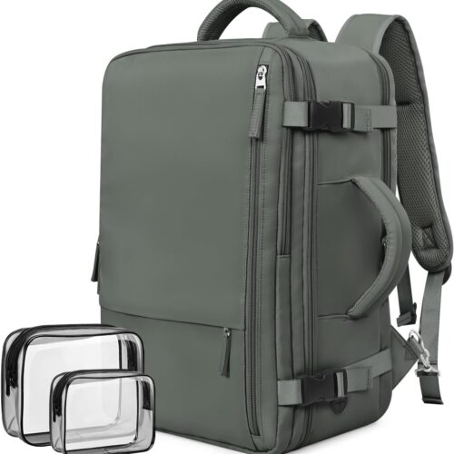 71x4DaTOAsL._AC_SL1500_.jpg Travel Backpack For Women Men Flight Approved, Carry-on Backpack Bag Luggage, Personal Item Backpack Bag, Laptop Backpack Casual Daypack, Travel Essentials Must Haves, Olive-green