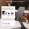 71xEKzMKfbL._AC_SL1500_.jpg LISEN Tablet Stand for iPad Stand Holder Desk, Foldable Home Office Desk Accessories Travel for iPad Holder Dorm College Essentials Portable Monitor Stand Fits Tabs Kindle iPhone 4-15.9" Black