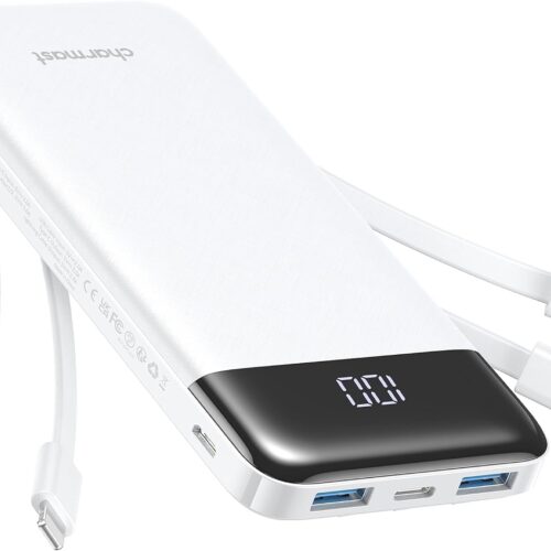 71xS4-JLq-L._AC_SL1500_.jpg Portable Charger with Built in Cables, Portable Charger with Cords Wires Slim 10000mAh Travel Battery Pack 6 Outputs 3 Inputs 3A Fast Charging Power Bank for Samsung Google Pixel LG Moto iPhone iPad
