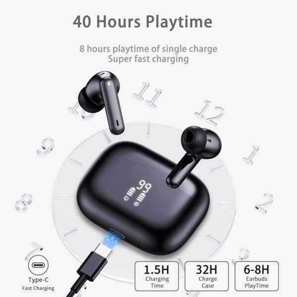 71xYby7RkVL._AC_SL1500_.jpg Wireless Earbuds, 2025 Bluetooth 5.4 Headphones in Ear with 4 ENC Noise Cancelling Mic, New Wireless Earphones HiFi Stereo Deep Bass 40H Playtime, LED, In-Ear Bluetooth Ear Buds IP7 Waterproof, USB-C