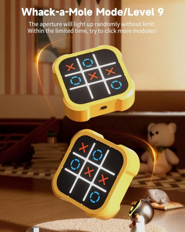 71xjeIWM9L._AC_SL1500_.jpg Tic Tac Toe Bolt Game, Electronic 4-in-1 Handheld Puzzle Game Console, Portable Infinite TicTacToe Travel Game for Educational and Memory Growth, Family, Toys Board Games for Kids and Adults