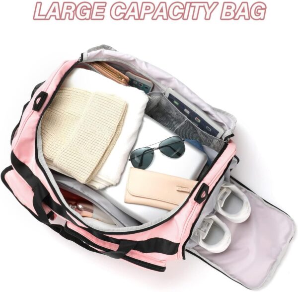71y5LdUQxaL._AC_SL1500_.jpg MAXTOP Gym Bag for Women Travel Duffle Carry On Tote Weekender Bag Large Capacity Pink Overnight Bag With Shoe Compartment Gym Tote with Dry and Wet Separation