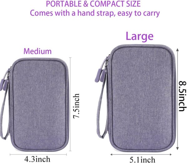 71yJbNAvD1L._AC_SL1200_.jpg Travel Electronic Organizer Pouch Bag, Waterproof Portable Electronic Accessories Storage Multifunctional Case for USB, Cable, Cord, Charger, Phone, Power Bank, Earphone (Purple, Large)