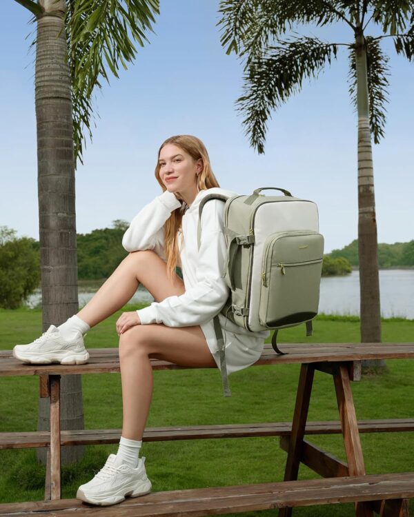 71ybmQ1dN8L._AC_SL1500_.jpg LOVEVOOK 40L Travel Backpack for Women & Men, Large Carry on Backpack for Airplanes with 3 Packing Cubes, TSA Personal Item Travel Bag fits 17" Laptop, Waterproof Weekender Essentials Airline Approved