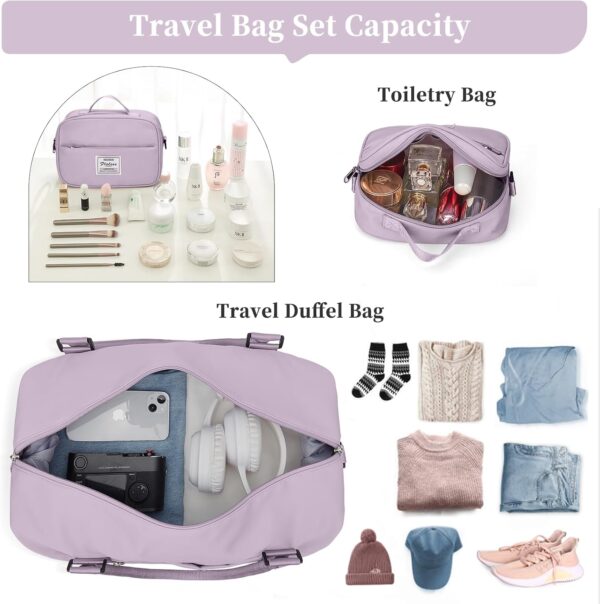 71ys79N9RFL._AC_SL1500_.jpg Weekender Bags for Women,Personal Item Travel Bag with Shoes Compartment,Overnight Travel Duffel Bag with Toiletry Bag