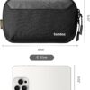 tomtoc Travel Cable Organizer Pouch, Electronics Accessories Organizer Portable Waterproof Double Accessories Carry Case for Cord, Charger, Cables, USB Drive, Black
