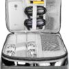 HCFGS Travel Electronics Organizer,Travel Cord Organizer Case,Tech Storage Bag Extra Large 3-Layers Universal Carry Cable Storage Bag for Phone, Cord, iPad (Grey)