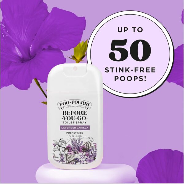 Poo-Pourri Before-You-Go Toilet Spray, Lavender Vanilla, 1 Fl Oz Pocket Travel Size - Lavender, Vanilla and Citrus