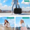 BAGSMART Puffer Travel Duffel Bag, Small Gym Bag for Women, Water-resistant Weekender with Shoe Compartment, Camel