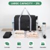 71zZJ9yFjTL._AC_SL1500_.jpg Personal Item Bag for Airlines - Foldable Travel Bag 18x14x8 Small Duffle Bag for Spirit Frontier Weekender Overnight - Black